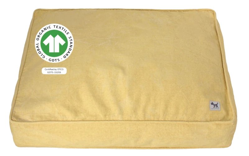 Molly Mutt Elysium Dog Bed Duvet Cover, GOTS-Certified 100% Cotton Canvas Cover for Dog, Puppy, or Cat Bed, Durable, Washable, and Free of Harmful Chemicals, Huge, 36"x45"x5", Yellow