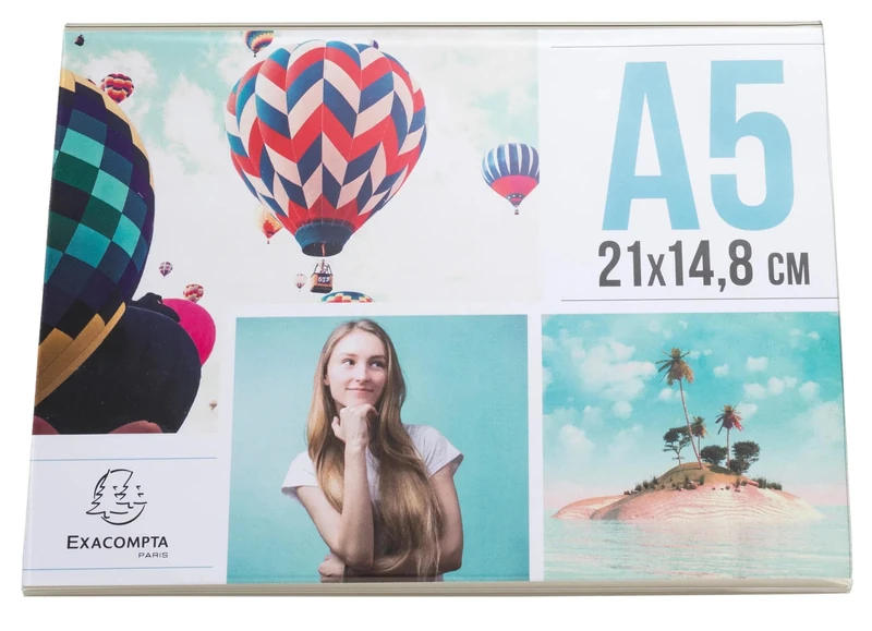 Exacompta - Ref 85059D - Box of 30 Horizontal Angled Display Holders A5 - Dimensions D 21.5 x W 6.5 x H 15.5 cm - PMMA (Acrylic) for Photos, advertisements, menus Restaurants, Hotels - Crystal