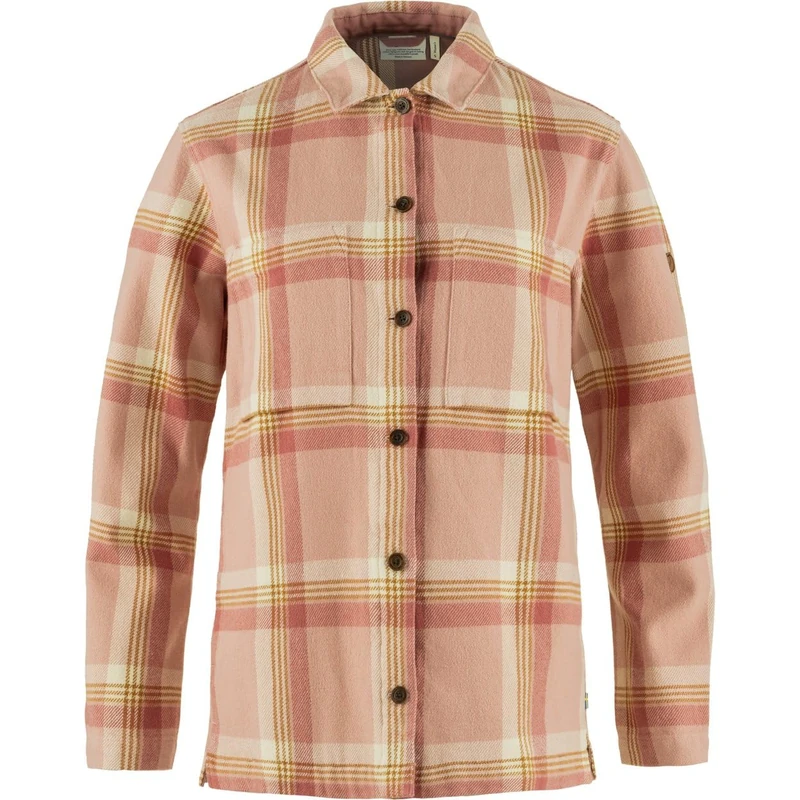 FJALLRAVEN Women's Singi Flannel Overshirt W T-Shirt, Chalk Rose-Dusty Roses, XXS