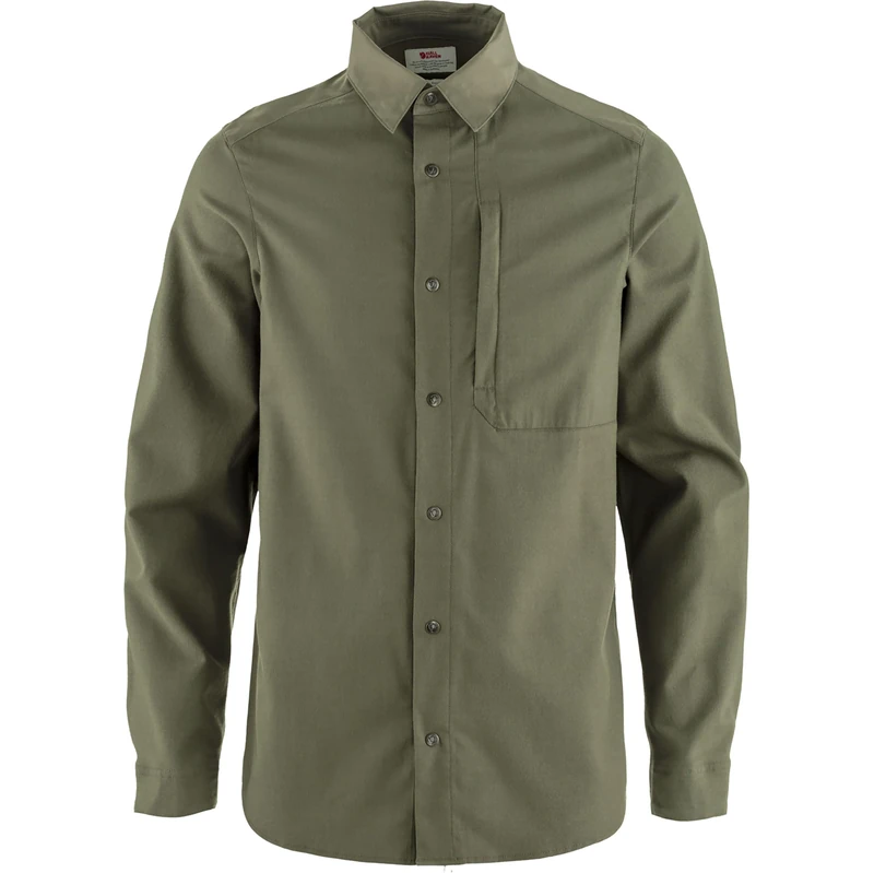 FJALLRAVEN Men's Keb Trekking Shirt LS M T, Laurel Green-Graduation Green, M