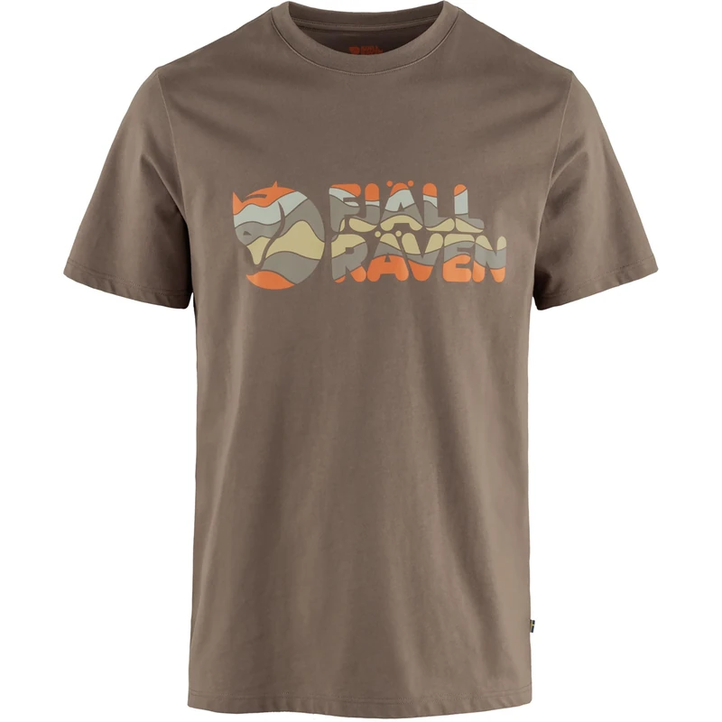 FJALLRAVEN Men's Multicolor Logo T-Shirt M, Suede Brown, XL
