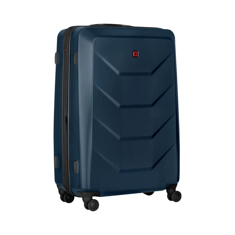 Wenger Prymo Large Hardside Case with 4 Wheels, Trolley, Large, 93 (107) l, Safety Lock, Women Men, Travel Holiday, Blue, 653634