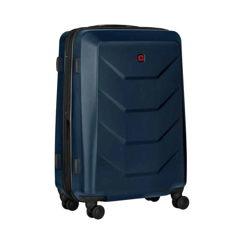 Wenger Prymo Medium Hardside Case with 4 Wheels, Trolley, Medium, 59 (67) l, Safety Lock, Women Men, Travel Holiday, Blue, 653633