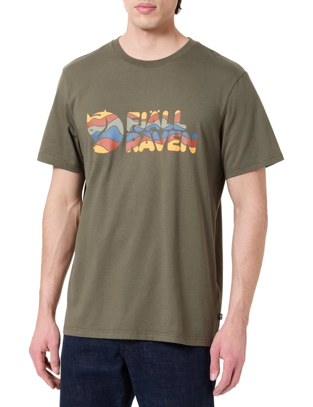 FJALLRAVEN Men's Multicolor Logo T-Shirt M, Laurel Green, S