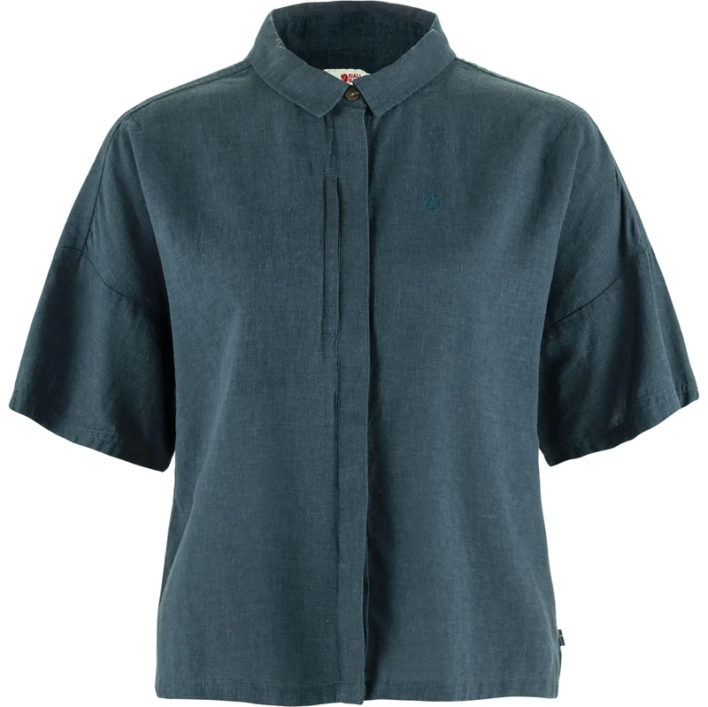 FJALLRAVEN 14600200-570 Övik Hemp Camp Shirt SS W T-Shirt Women's Mountain Blue Size S