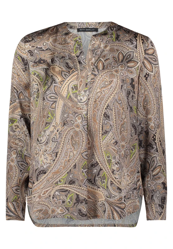 Betty Barclay Women's Blouse, Grey/Beige, 12 - Image 1