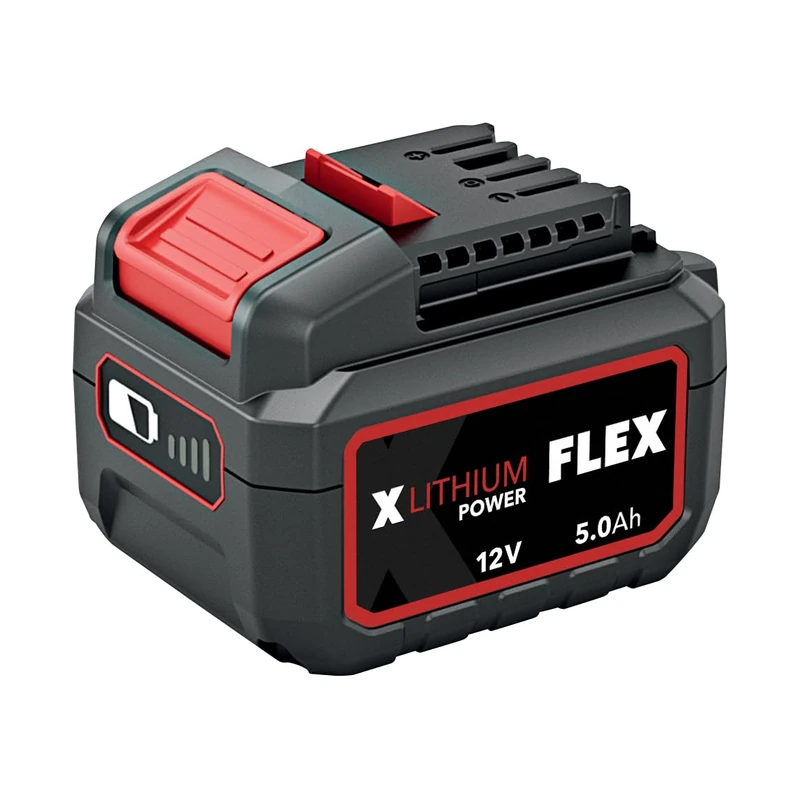 FLEX 531690 Li-ion 12V 5.0Ah Battery Pack Tool Battery with Charge Indicator EMS Protection and Dust/Splash Protection