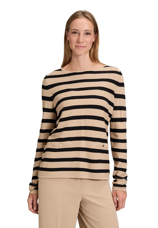 Betty Barclay Women's Jumper, Patch Beige/Black, 14