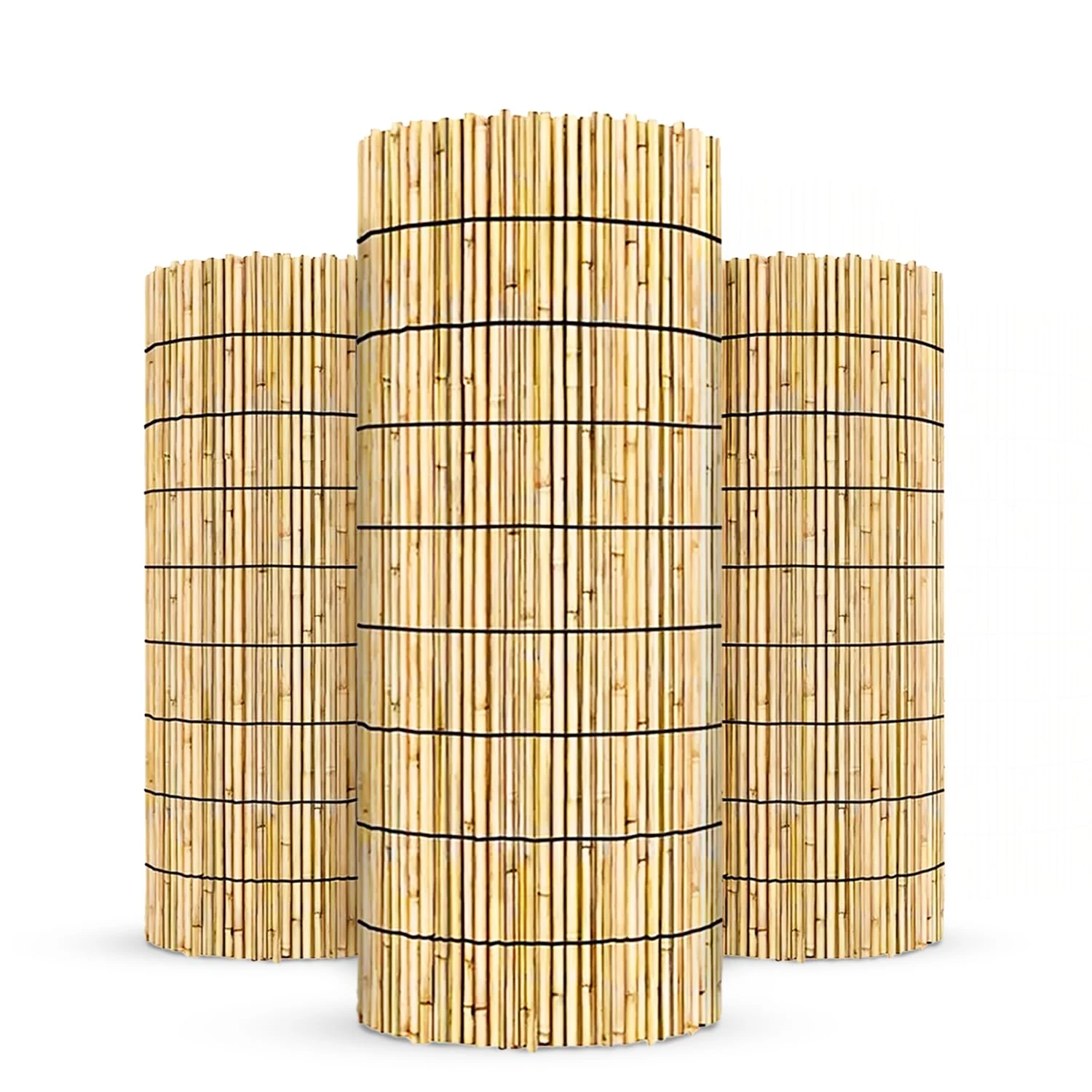 SG Traders Natural Bamboo Reed Fence Screening Roll – Durable Privacy Screen for Garden, Patio, Balcony & Outdoor – Thick, Weatherproof – Easy to Install, Decorative Fencing Panel (1.2 x 3m)
