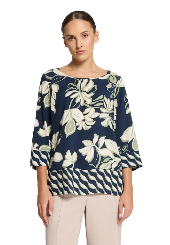 Betty Barclay Women's Blouse, Dark Blue/Green, 14