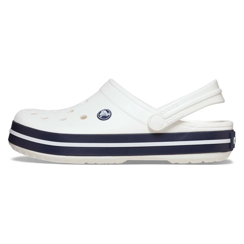 Crocs Unisex Adult, Crocband, White/White/Navy, 9 UK Men/ 10 UK Women