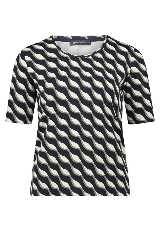 Betty Barclay Women's T-Shirt, Dark Blue/Green, 14