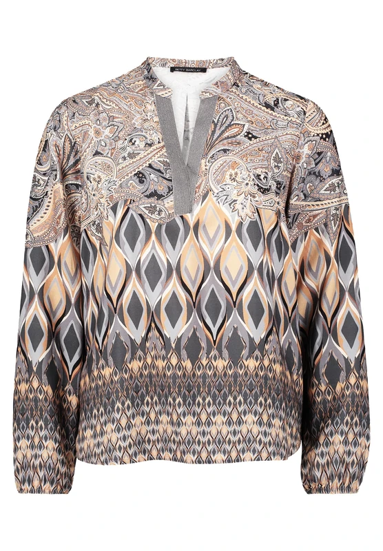 Betty Barclay Women's Blouse, Grey/Beige, 10