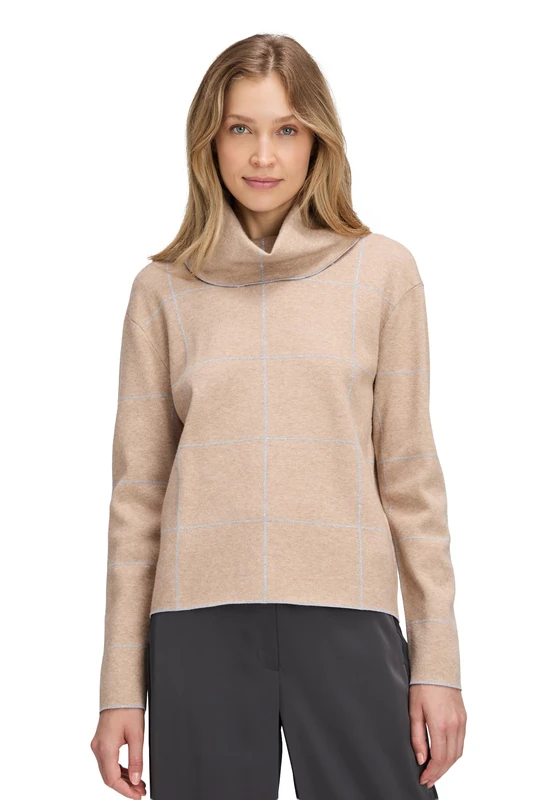 Betty Barclay Women's Jumper, Patch Beige/Grey, 16 - Image 1