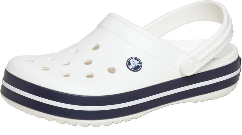 Crocs Unisex Adult, Crocband, White/White/Navy, 12 UK Men
