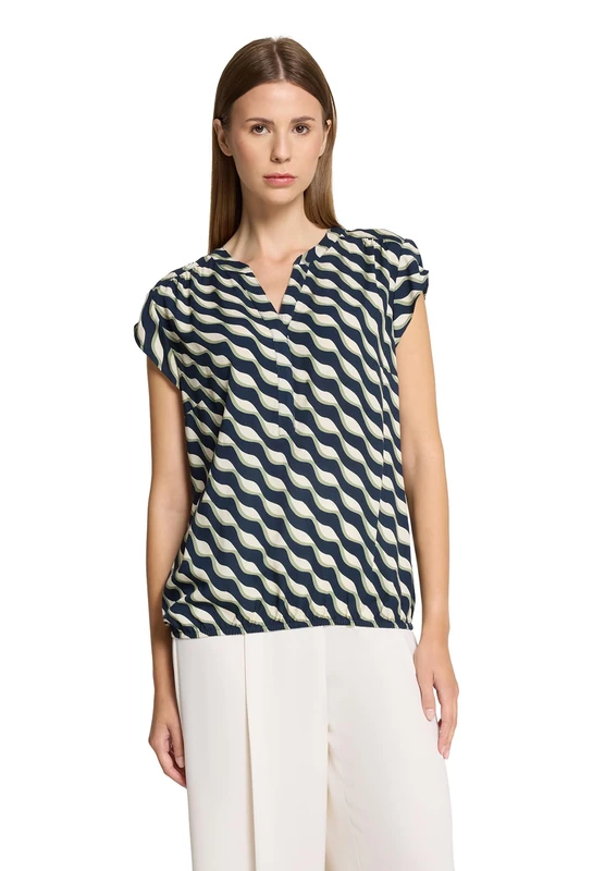 Betty Barclay Women's Blouse, Dark Blue/Green, 12