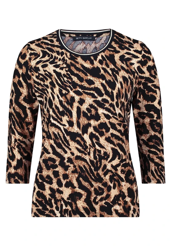 Betty Barclay Women's T-Shirt, Black/Beige, 10