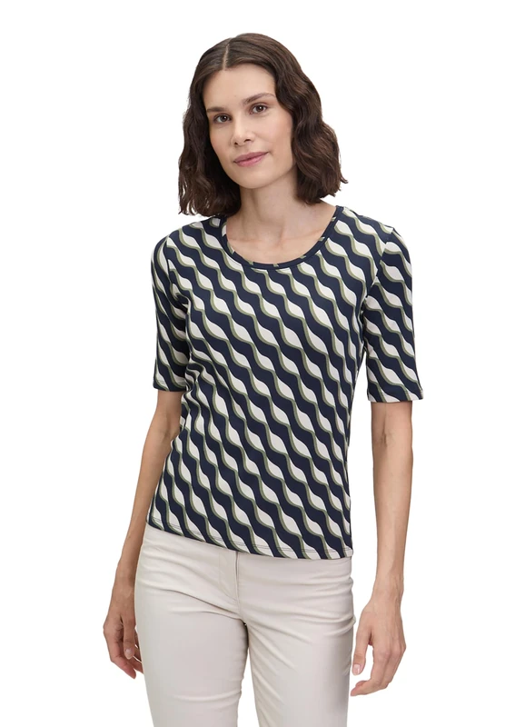 Betty Barclay Women's T-Shirt, Dark Blue/Green, 10
