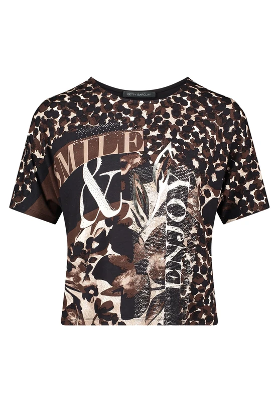 Betty Barclay Women's T-Shirt, Brown/Beige, 18