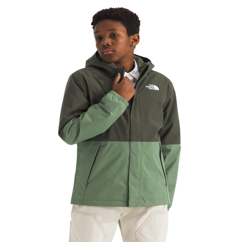 The North Face Boy's Warm Antora Rain Jacket, New Taupe Green/Bark Mi, 14/16 Years - Image 1