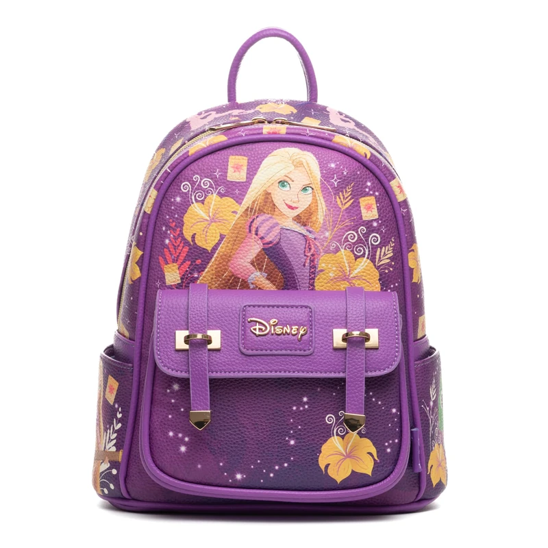 Wondapop Disney Tangled Rapunzel 11" Vegan Leather Fashion Mini Backpack, Purple, One Size, Modern