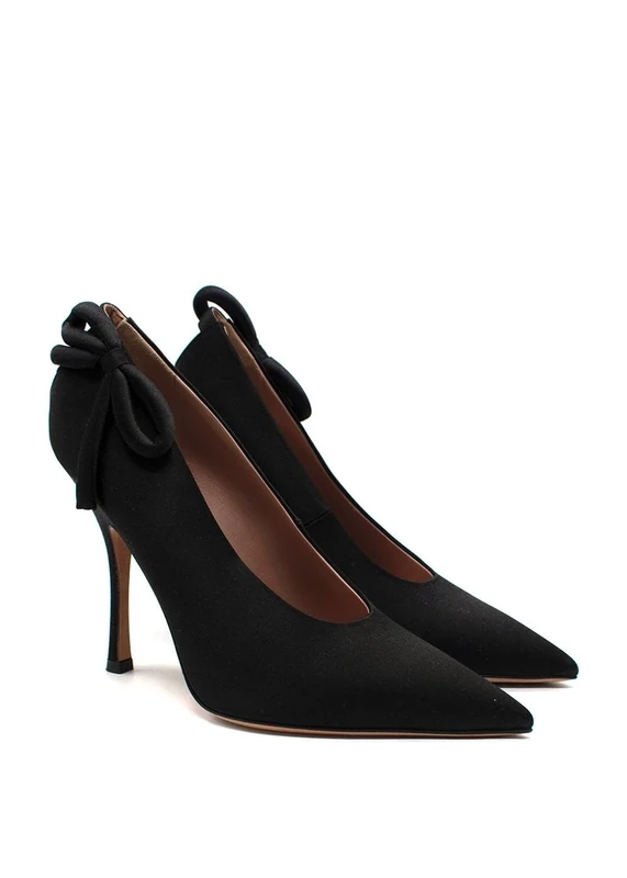Pre-Loved Valentino Black Satin Nite Out Pumps