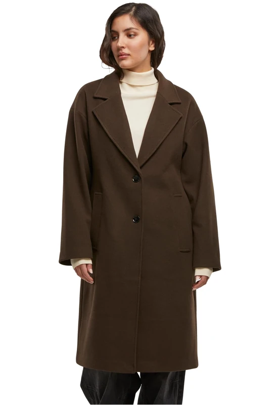 Urban Classics Women's Oversized Long Coat Jacket, Warm brown, 3XL