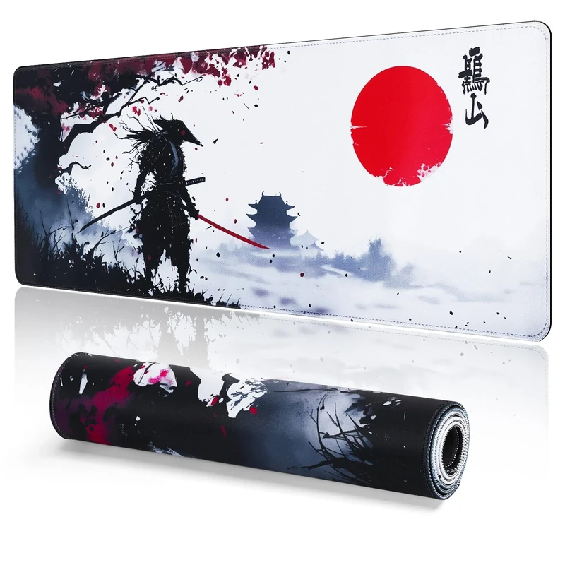 DESERO Large Gaming Mouse Pad (800 x 300 x 3 MM) XL Extended Desk Mat, Japanese Mouse Mat, Gaming Keyboard Mousepad, Big Desk Pad with Non-Slip Base and Stitched Edge for Office/Gaming.(B19).
