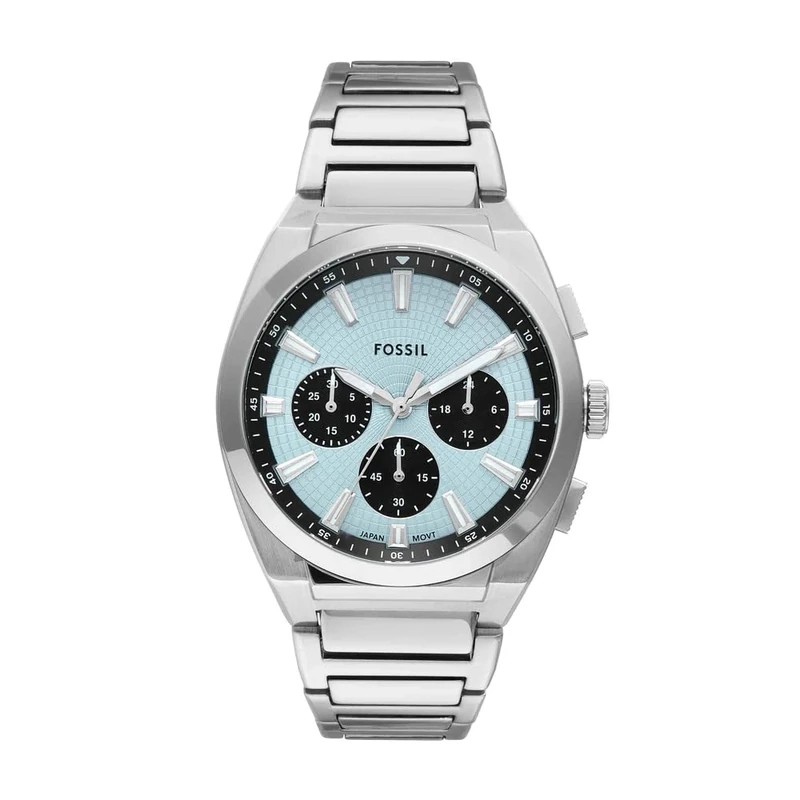 Fossil Everett Men's 44MM Silver Stainless Steel Watch, FS6105