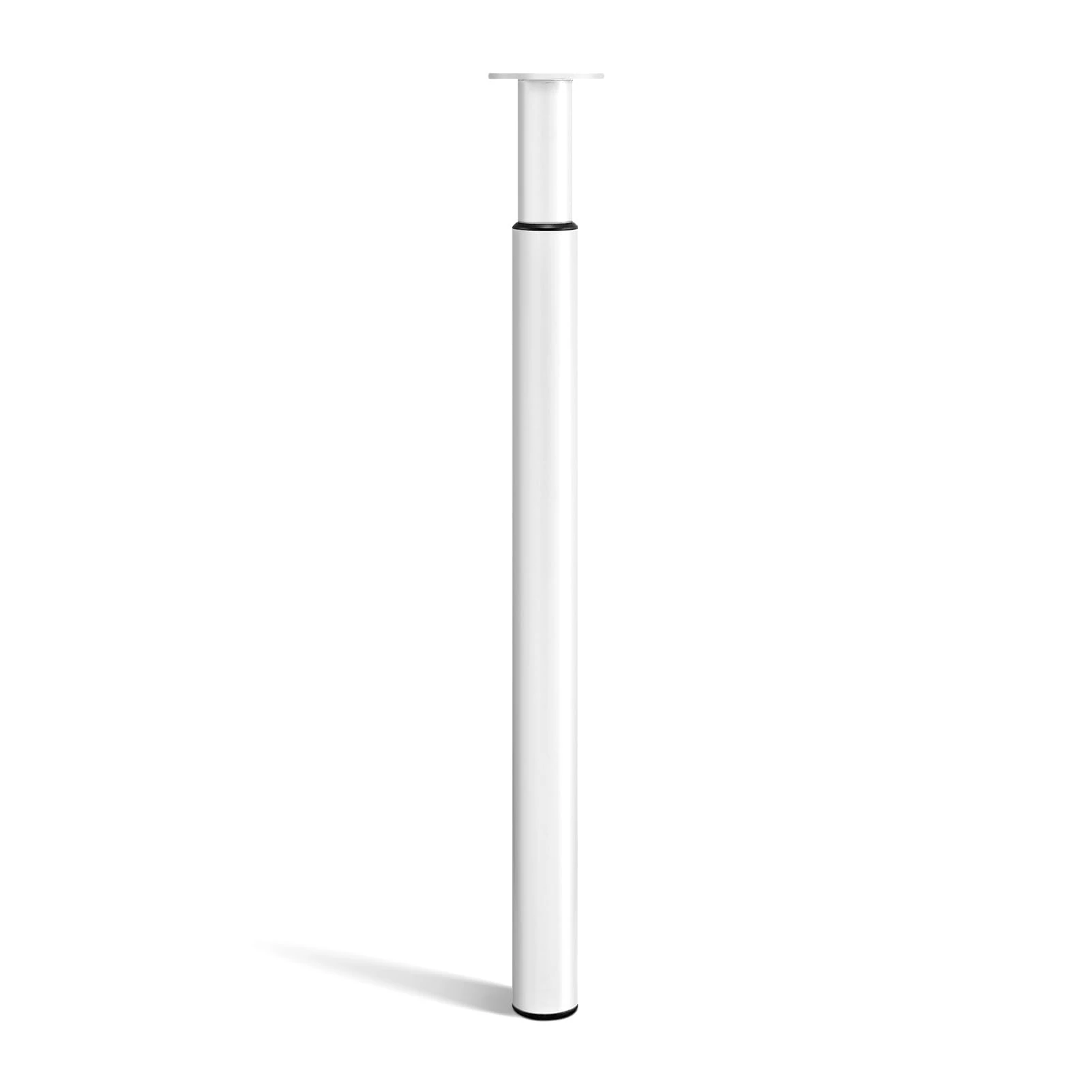 CROWNSHOP Table Legs, Adjustable Metal Breakfast Bar Leg, 71-110 cm Height, 60 mm Diameter, Folding Design for Kitchen Worktop, Dining Table (White, 1PCS)