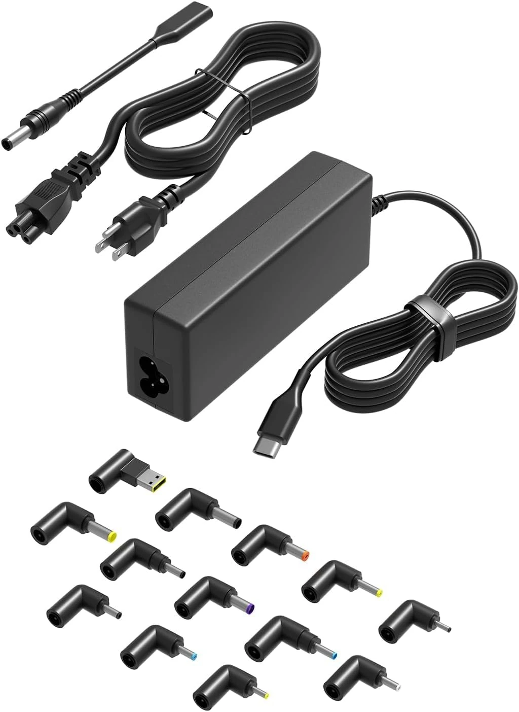 HSXIRQA 100W Universal Laptop Charger Compatible with HP Lenovo Dell Acer Asus Toshiba Geteway Samsung MacBook IBM Fujitsu Sony LG MSI Nimo Chromebook with USB-C and 15 Charging Port Power Adapter