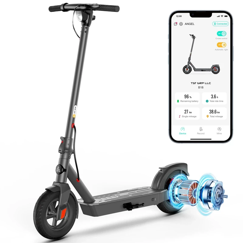 Electric Scooter Adult, 500W Peak Motor, 32KM Long Range, 10”Solid and Pneumatic tire,3 speed mode, Foldable Electric Scooters,36V 7.8Ah Electric Scooter for Adults and Teens