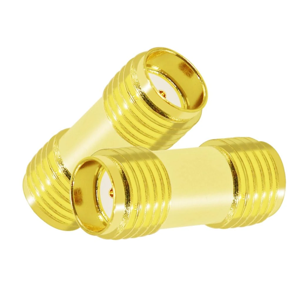 CNARIO 2PACK SMA Coax Adapter SMA Female to Female Coaxial Connector Gold Plated Connector for WiFi/Antenna/Two-Way Radio/FPV Drone
