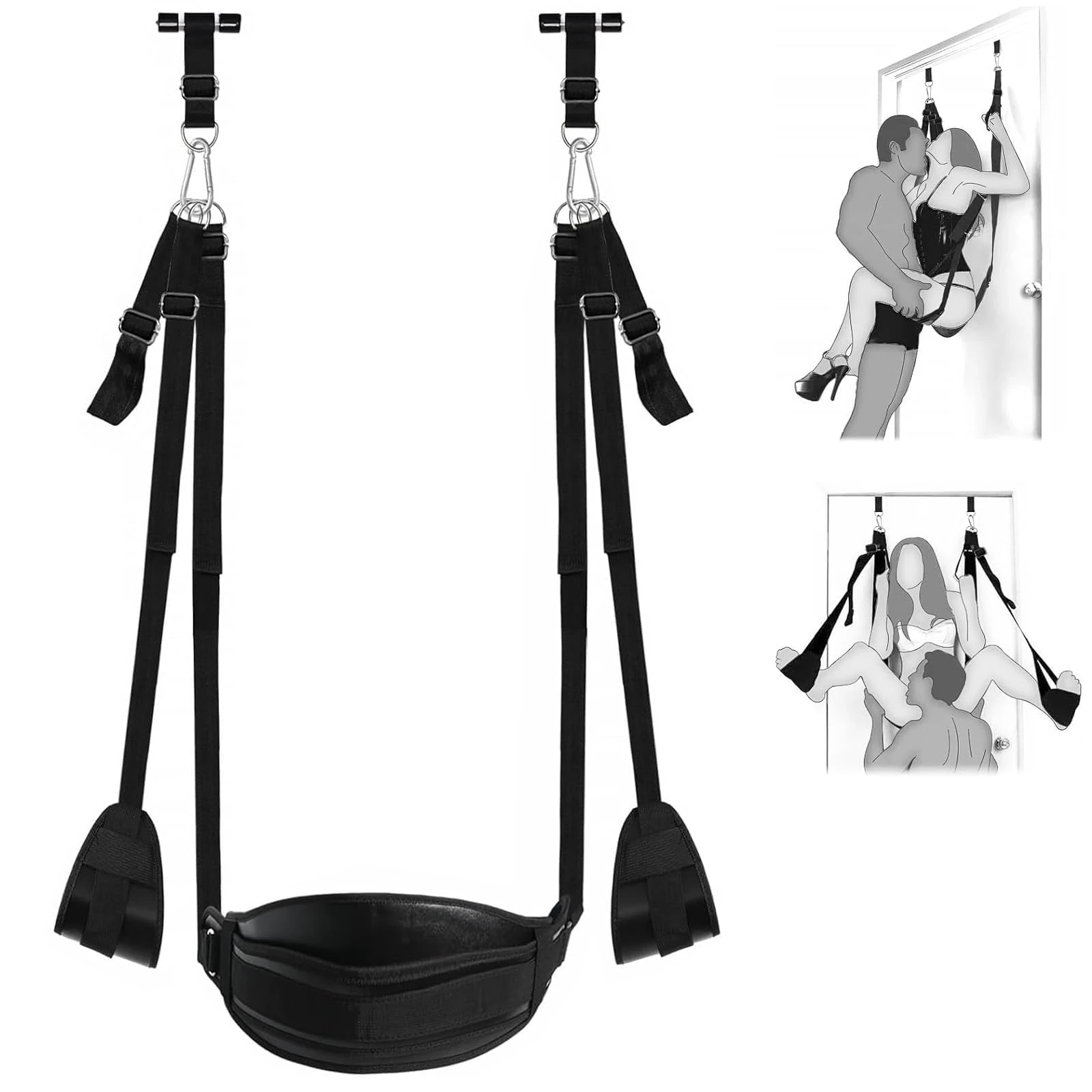 Door Sex Swing with Seat, Sex Slave Love Slings for Adult with Adjustable Straps, Bondage Restraints BDSM for Adult Sex Toys for Women Men Couples, Love Slings SM Game for Adult