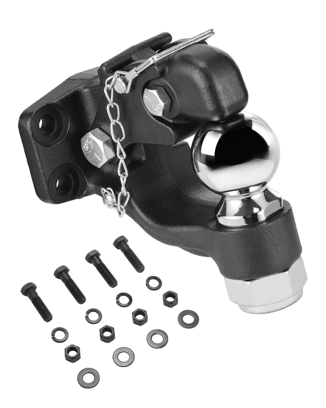 VEVOR Hitch Hook, 30,000 lb Tow Capacity, 2-5/16 Inch Combination Hitch Ball with Mounting Kit, for 2.5"-3" Window Rings, Black Powder Coated