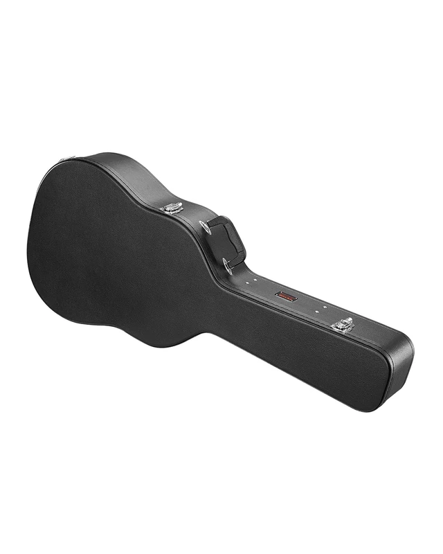 VEVOR Acoustic Guitar Hard Case, 43.31 in Gourd-Shaped Guitar Hard Case, With Lock Latch Key Handle, PVC Padding Soft Lining Water-Resistant Hard Shell Guitar Case, for 39-41 in Acoustic Guitar, Black