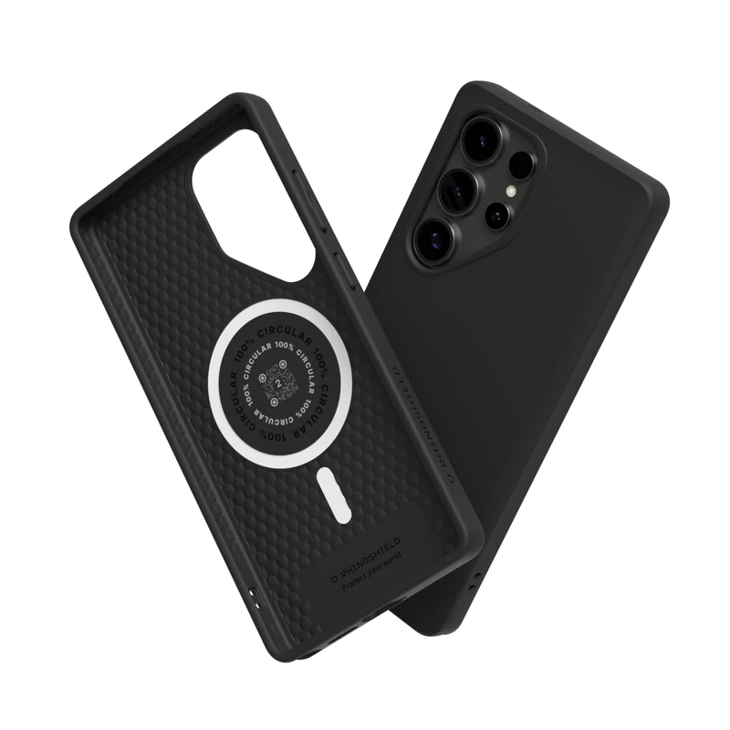 RHINOSHIELD SolidSuit Case Compatible with Magsafe for [Galaxy S25 Ultra] | Shock Absorbent Slim Design Protective Cover with Premium Matte Finish 3.5M / 11ft Drop Protection - Classic Black