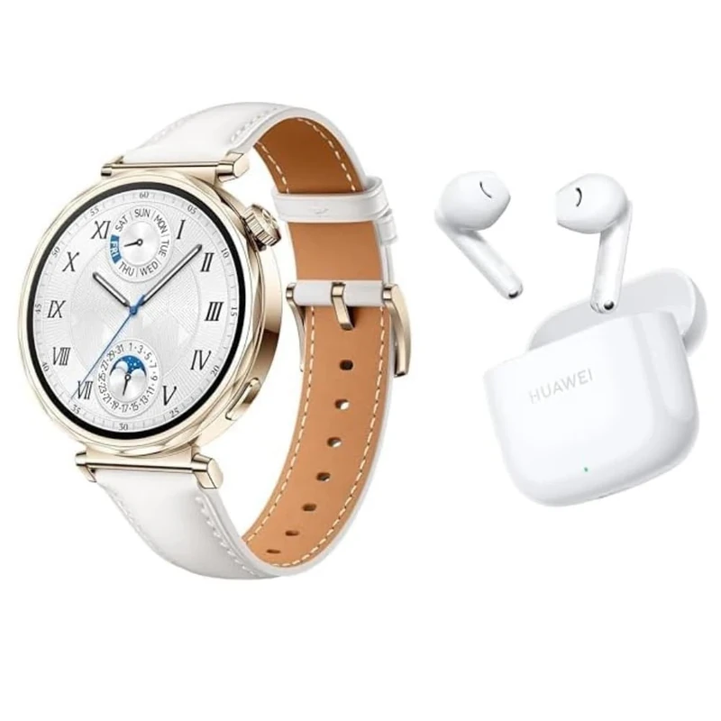 HUAWEI WATCH GT5 41MM White Composite Leather Strap+FreeBuds SE 2 white