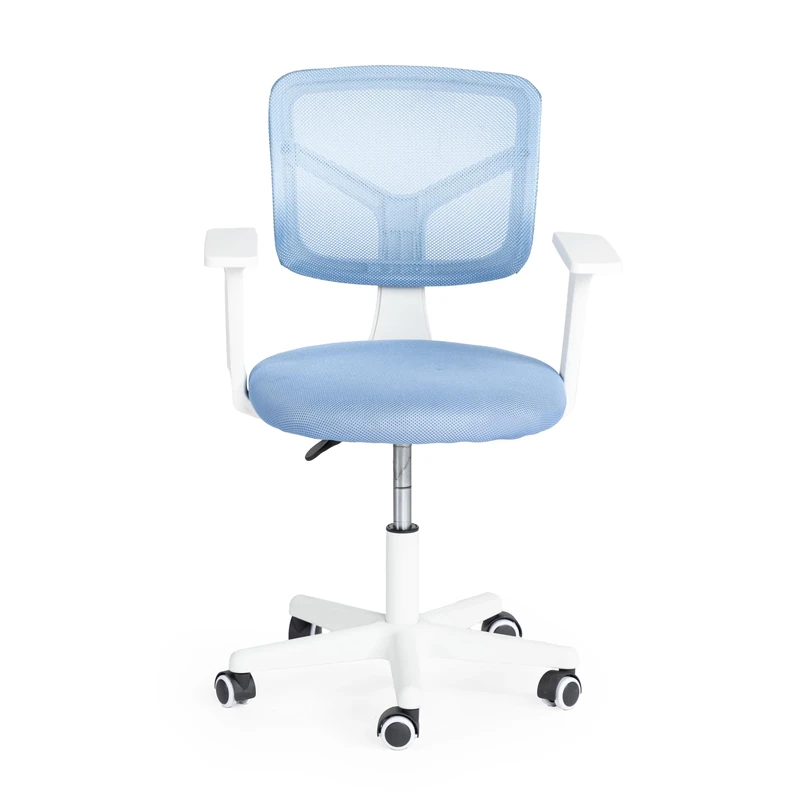 FurnitureR Office Chair Desk Chair Adjustable Height Swivel Fabric Seat Ergonomic Work Chair with Armrest for Study Room, Blue