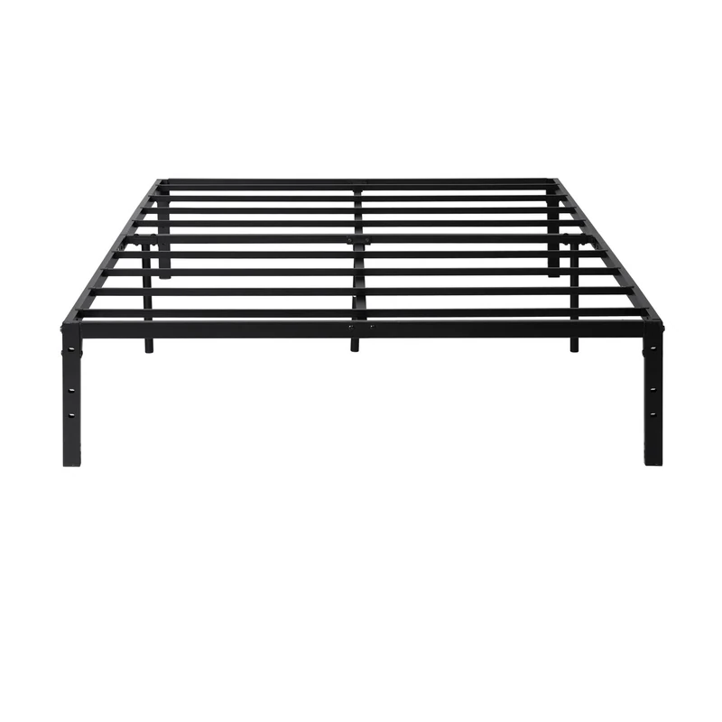 FurnitureR Double Metal Platform Bed Frame, Minimalist Adults Bed Base, Strong Slat Support, Easy Assembly, Dorm, School, Bedroom Supplemental Bed Frame, 194 x 140 cm