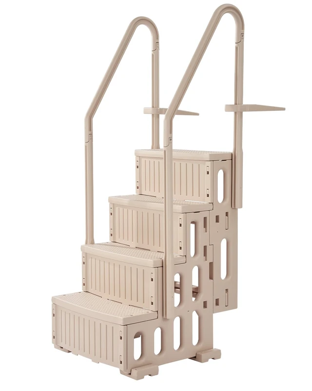 VEVOR 4-Step Swimming Pool Ladder - 400 lbs Capacity - Taupe