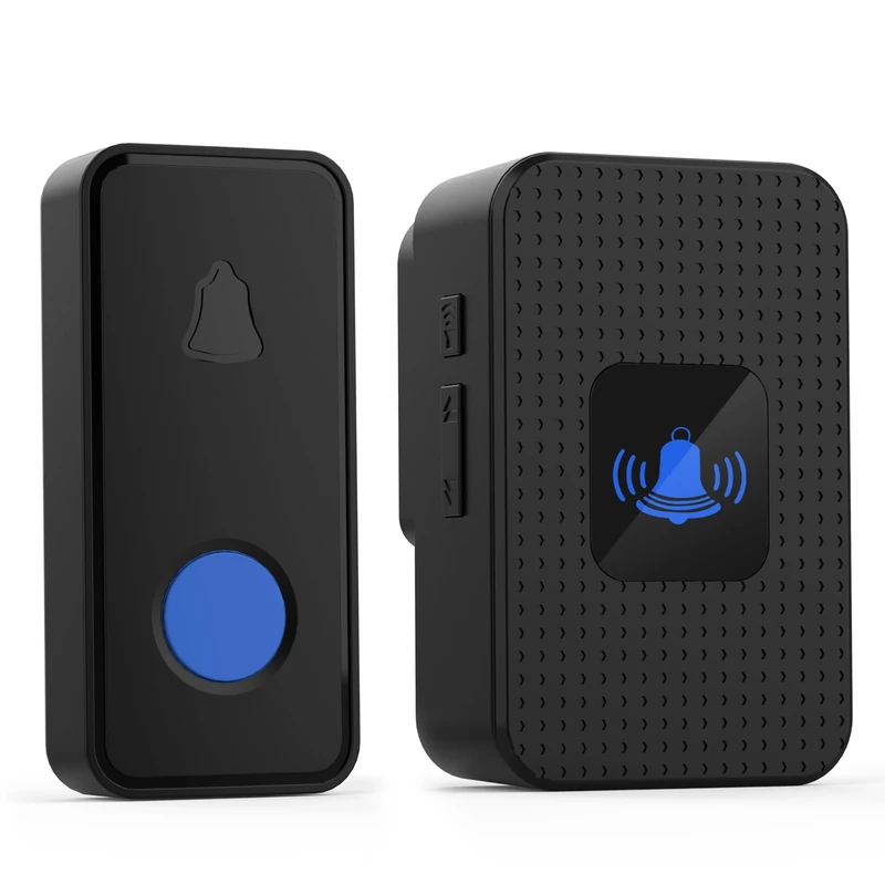 SIZKCDI Doorbell - 1000ft Range, 55 Ringtones, Waterproof Black
