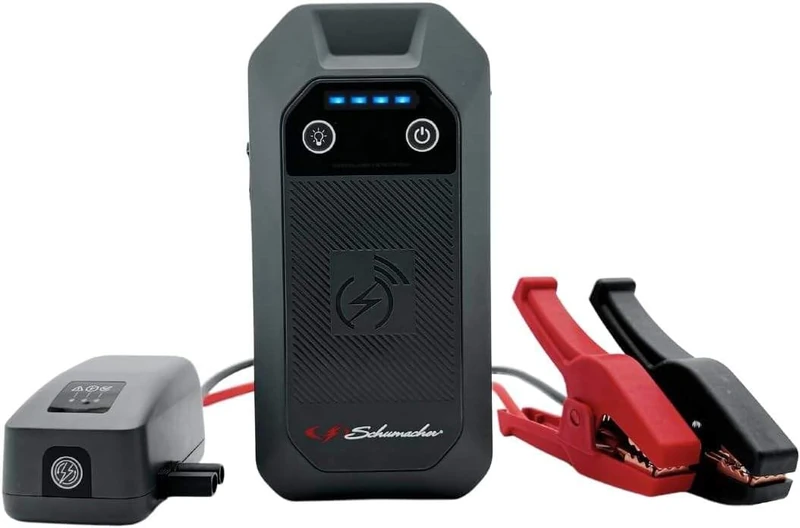 Schumacher Compact - 1000A Battery Booster 12V - 25 Starts - 6L Gasoline / 3L Diesel - SBX 504 - Wireless Induction Charging - Pre-Boost Technology