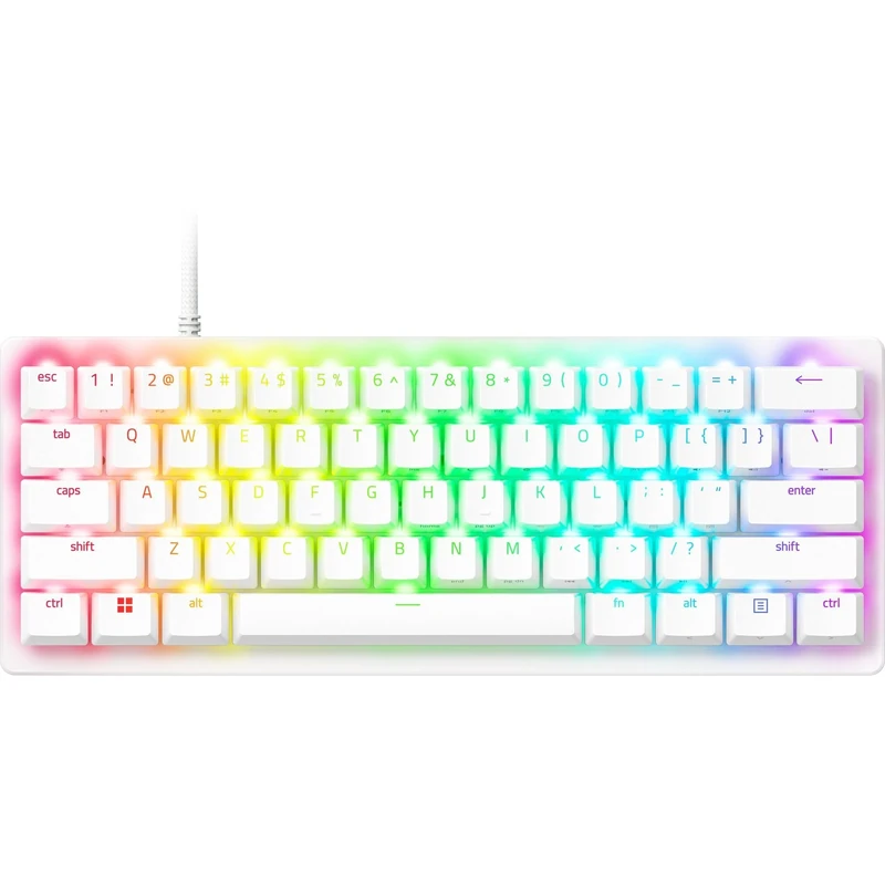 Razer Huntsman V3 Pro Mini - Analogue Optical 60% Format E-Sports Gaming-Keyboard - Snap Tap & Rapid Trigger (Digital Dial & Control Key, Doubleshot PBT Keycaps) QWERTY US Layout | White