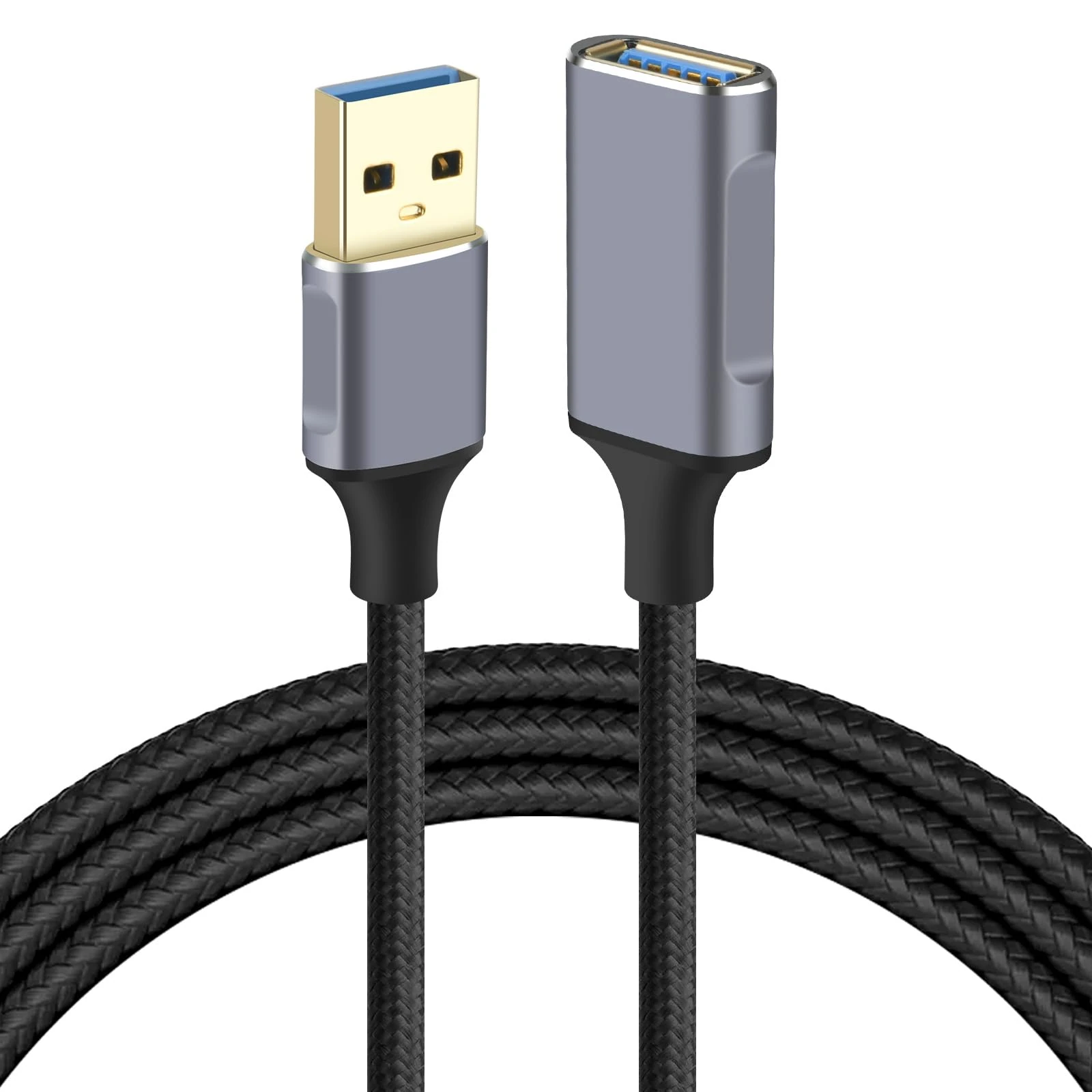 AXFEE USB 3.0 Extension Cable 2M, USB Type A Male to A Female Extender, 5Gbps Data Transfer Fast Charge USB Extension, Compatible with Printer, Keyboard, Mouse, Card Reader, Hard Drive, Scanners