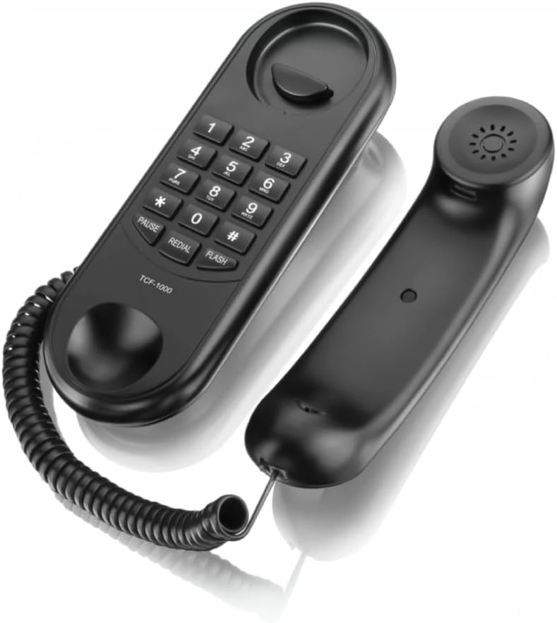 Corded House Phones Landline, Wall Mountable Landline Telephone,Home Phone Dial Pad on Base unit Last Number Redial,Pause,Flash,for Office, Home, Hotel, Bathroom, Home Desk/Wall Mountable Telephone