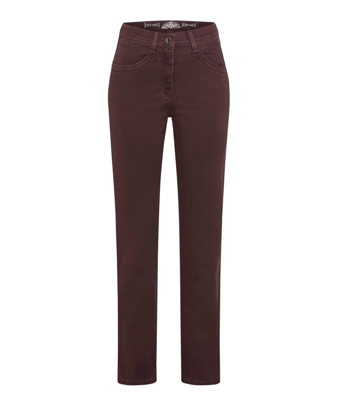 Raphaela by Brax Laura New Cosy Winter Cotton Trousers, 80 Amarone, 38W x 30L