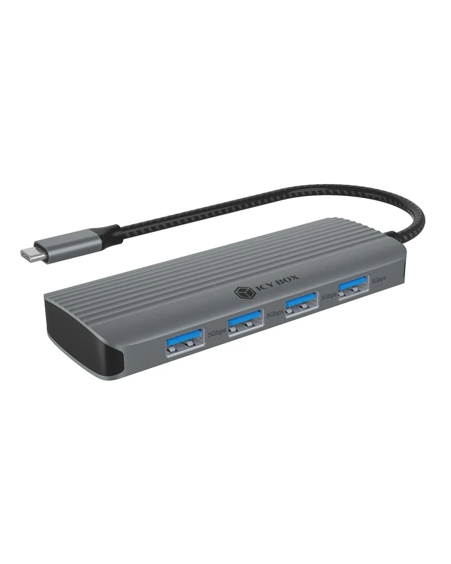 ICY BOX USB-C Docking Station (6-in-1) with 1x HDMI (4K 60HZ), 4x USB 3.2 (Gen 1) HUB, 100W Power Delivery, Aluminium, Plug & Play, Windows & macOS, IB-DK4022a-CPD