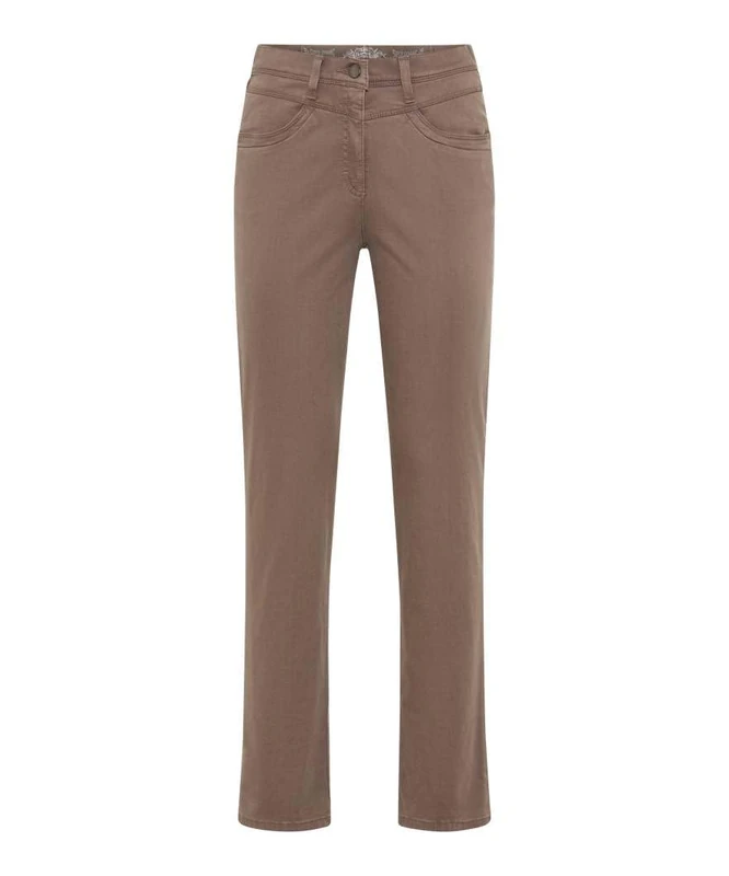 Raphaela by Brax Laura New Cosy Winter Cotton Trousers, 55 Taupe, 40W x 30L