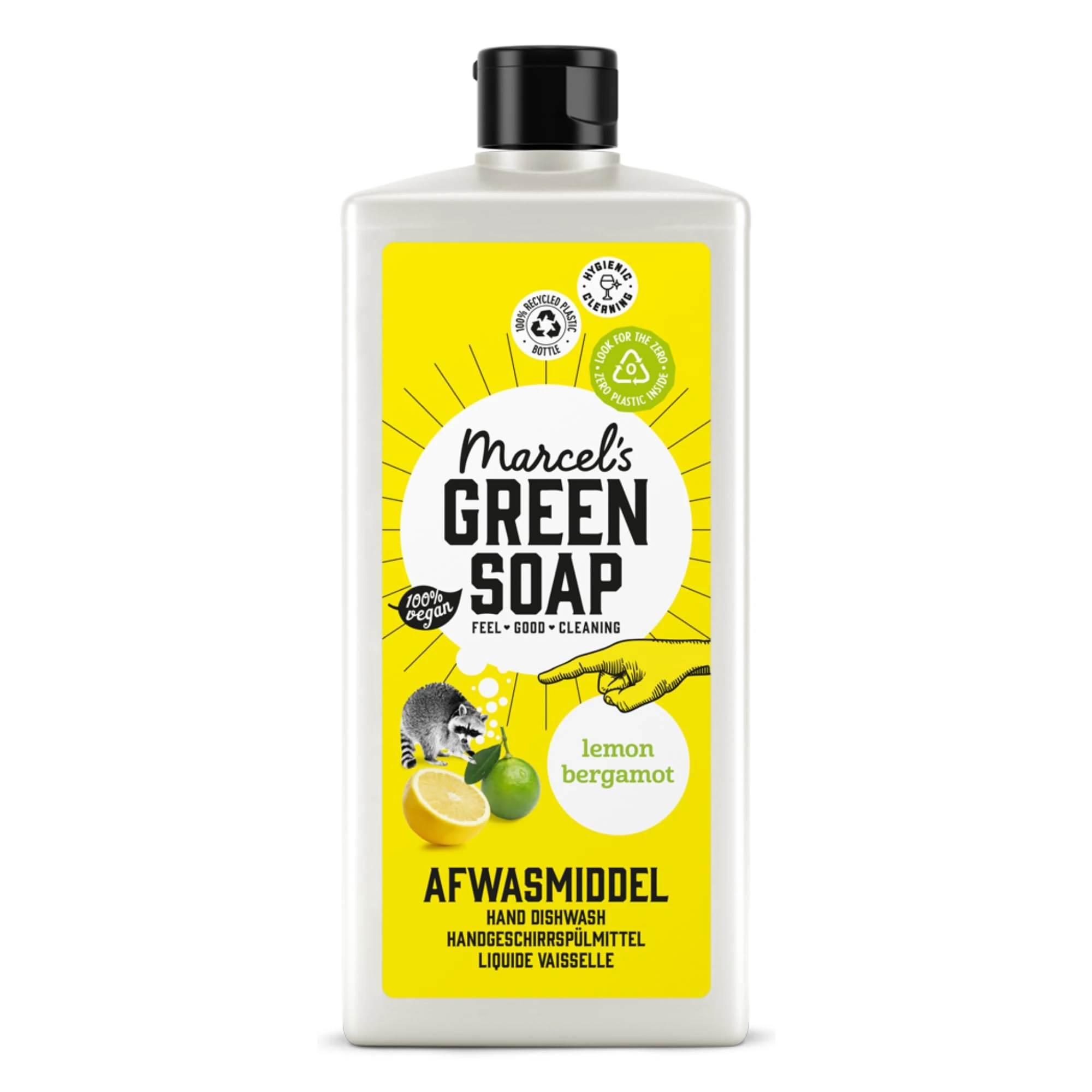 Marcel's Green Soap - Washing up Liquid Lemon & Bergamot - Dishwashing Liquid - Vegan - Recycled Plastic - 97% Biodegradable - 500 ML